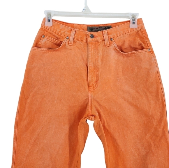 Vtg Levis 569 Orange Jeans Hi Rise Taper Crop Denim Ws 12 29x24 900 Series 12/92 - Picture 5 of 16